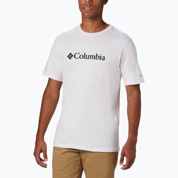 Мъжка тениска за трекинг Columbia CSC Basic Logo бяла 1680053100