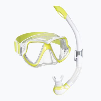 Комплект шнорхел Mares Combo Wahoo Neon yellow/white/clear 411779BB