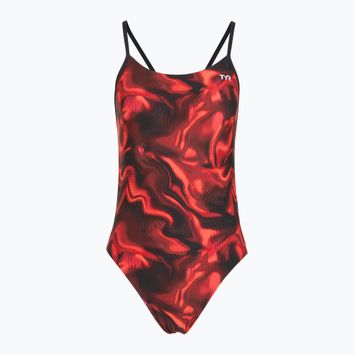 Дамски цял бански костюм TYR Durafast Elite Waveform Cutoutfit red
