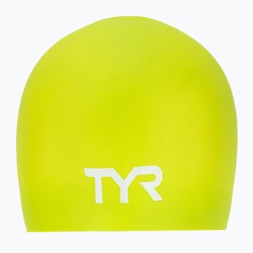 Шапка за плуване TYR Long Hair Wrinkle Free Silicone limelight