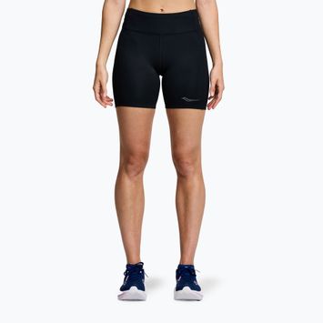 Дамски къси панталони за бягане Saucony Fortify 6" черни