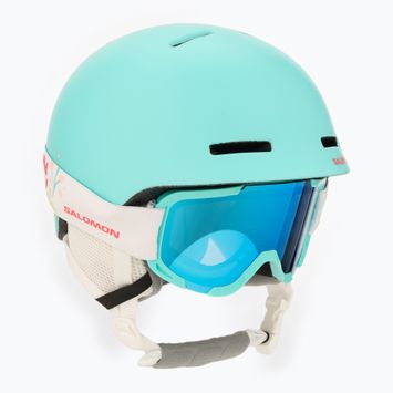 Детска ски каска Salomon Player Combo + очила XV Jr аруба синьо