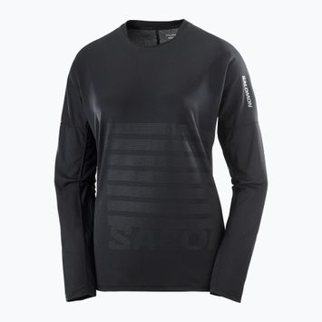 Мъжки тишърт Salomon Sense Aero Tee GFX deep black/black за бягане с дълъг ръкав