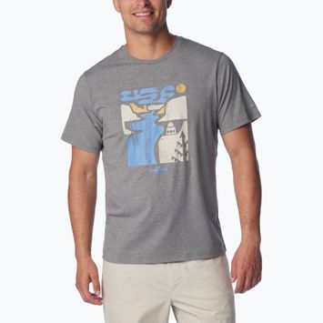 Мъжка тениска за трекинг Columbia Sun Trek Short city grey heather/simple gorge