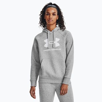 Дамски суитшърт Under Armour Rival Fleece Big Logo Hoody mod gray light heather/white