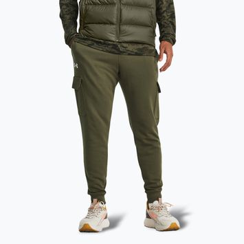 Мъжки панталони Under Armour Rival Fleece Cargo Jogger marine от зелен / бял