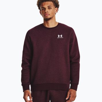 Мъжки суитшърт Under Armour Essential Fleece Crew тъмно кестеняво/бяло