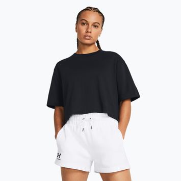 Under Armour Campus Boxy Crop черно-бяла тениска за тренировки за жени