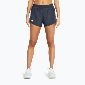 Дамски къси панталони за бягане Under Armour Fly By 3" downpour grey / downpour grey / reflective