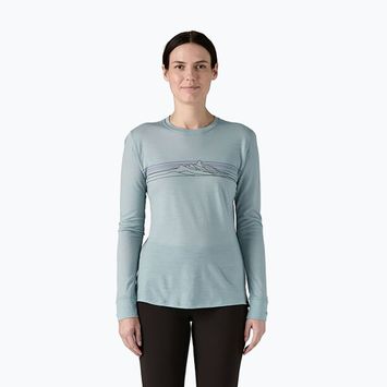 Patagonia Cap Cool Merino Blend Graphic stripe longsleeve за жени: thermal blue