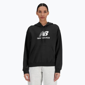 Дамски суитшърт New Balance French Terry Stacked Logo Hoodie black