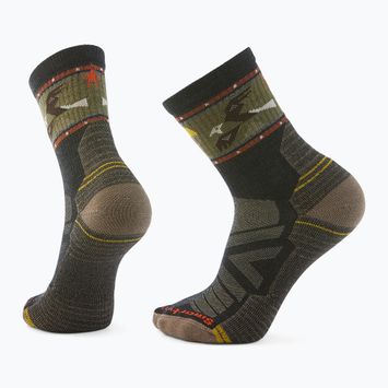 Smartwool Hike Light Cushion Soaring Print Mid Crew чорапи въглен
