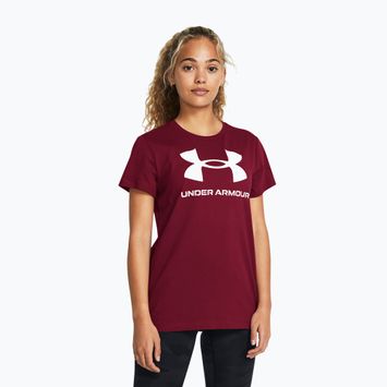 Дамска тениска Under Armour Rival Logo cardinal/ white