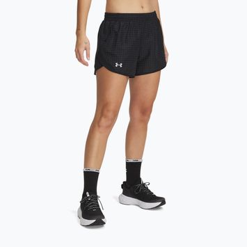 Дамски къси панталони за бягане Under Armour Fly By 3", черни / светлоотразителни