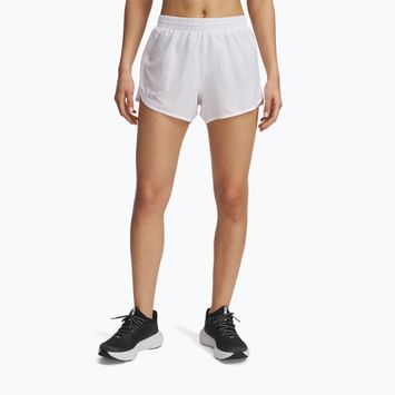 Under Armour Fly By 3" дамски къси панталони за бягане в бяло/отразително