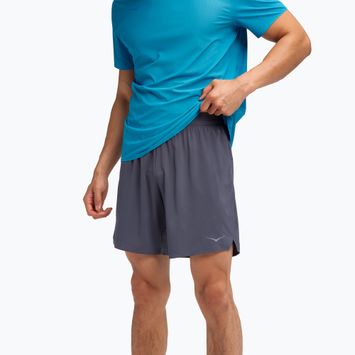 Мъжки шорти за бягане HOKA Glide 7“' 2in1 charcoal grey