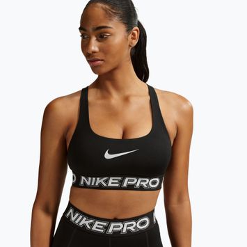 Спортен сутиен Nike Pro Light Support Non Padded black/white/metallic silver