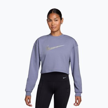 Дамски суитшърт за тренировка Nike Pro Dri-Fit Crew Neck iron purple/metallic silver/white
