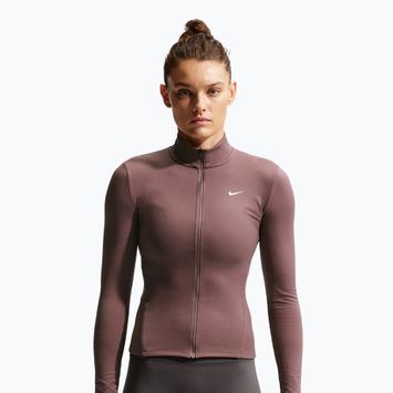 Дамски суитшърт за тренировка Nike One Fitted Dri-Fit Full-Zip burgundy tattoo/white