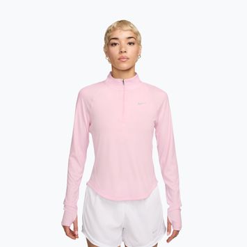 Дамска блуза с дълъг ръкав за бягане Nike Tempo Swoosh Run Dri-Fit 1/4-Zip pink foam/white