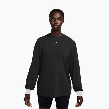 Дамска блуза с дълъг ръкав за тренировка Nike One Relaxed Dri-Fit black/white