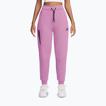 Дамски панталони Nike Sportswear Tech Fleece Mid-Rise light magenta/black