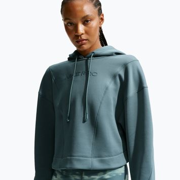 Дамски суитшърт за тренировка Nike Pro Therma-Fit Hoodie mineral slate/white