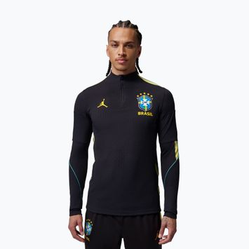 Longsleeve piłkarski męski Brazil Strike Elite Nike Jordan Dri-Fit Drill Top black/yellow puls/light menta/P109C