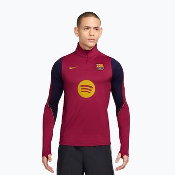 Мъжки футболен суитшърт Nike FC Barcelona Strike Soccer Drill Top noble red/mineral yellow/mineral yellow