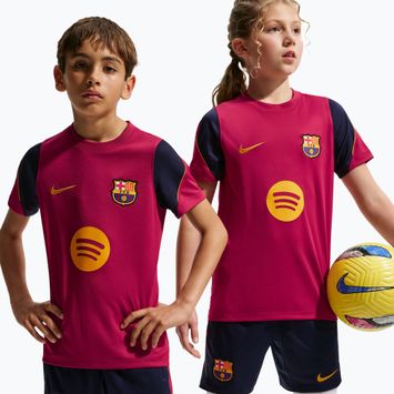Детска футболна тениска Nike FC Barcelona Strike Dri-Fit noble red/blackened blue