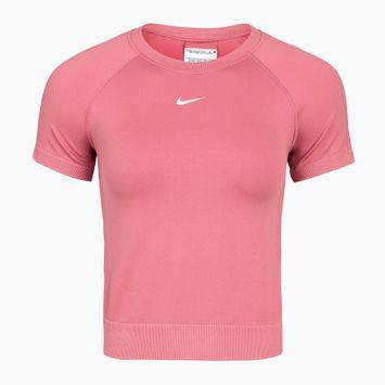 Дамска тренировъчна тениска Nike Pro Seamless Dri-Fit peony/white
