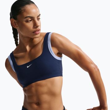 Спортен сутиен Nike One Light Support midnight navy/aluminium/white