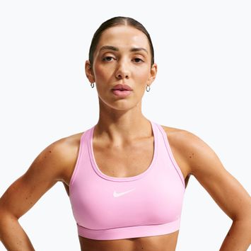 Спортен сутиен Nike Swoosh pink rise/white