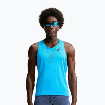 Мъжка тениска за бягане Nike AeroSwift light current blue/black