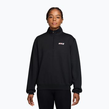 Дамски суитшърт за тренировка Nike Studio Fleece Sport black/university red/white