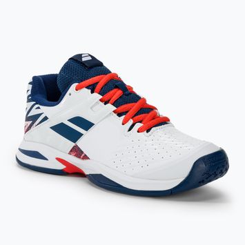 Детски обувки за тенис Babolat Propulse All Court white/estate blue