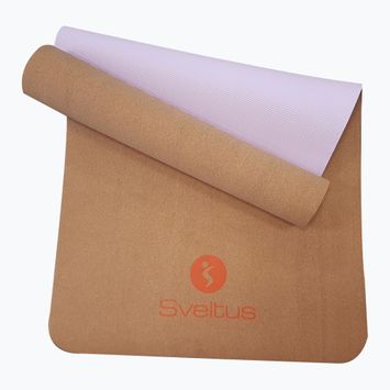 Подложка за упражнения Sveltus Cork Yoga mat natural/ lilac
