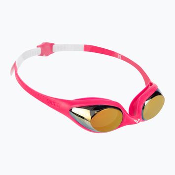 Детски очила за плуване arena Spider JR Mirror бяло/розово/фуксия
