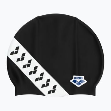 Arena Icons Шапка за плуване Team Stripe черно-бяла 001463