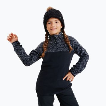 Детски суитшърт ROXY Whitecamp Half Zip Girl true black roxygram tonal