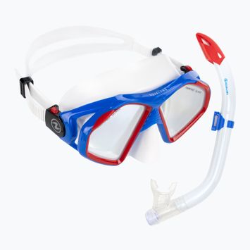 AQUALUNG Hawkeye комплект за гмуркане маска + шнорхел комбинация синьо/червено SC3974006