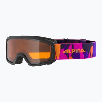 Alpina Piney детски ски очила черни/розови матови/оранжеви