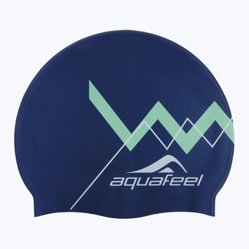 AquaFeel Zig Zag синя шапка за плуване