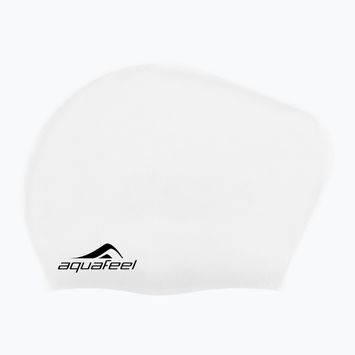 Шапка за плуване AquaFeel Long Hair white