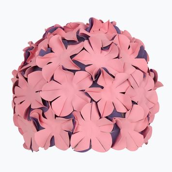 Дамска шапка за плуване Fashy Flowers rose / purple