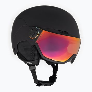 Ски каска UVEX Wanted Visor black matte/mirror red smoke