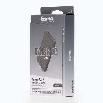Powerbank Hama Fabric 10 Power Pack 10000 mAh сив 1872570000