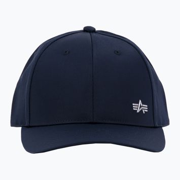 Мъжка бейзболна шапка Alpha Industries Metal Label в синьо/хром