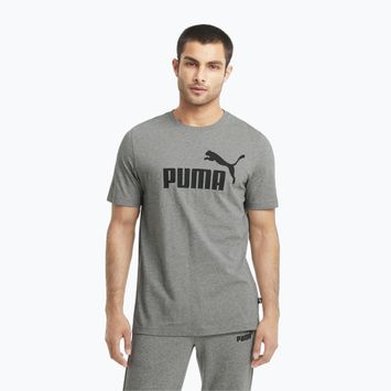 Мъжка тениска PUMA Ess Logo Tee medium gray heather T-shirt