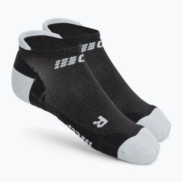CEP Ultralight No Show черни/светлосиви мъжки компресионни чорапи за бягане